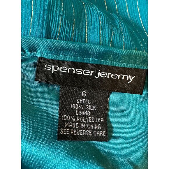 Vintage Spenser Jeremy 100% Silk Blue Sparkly Fairy Midi Skirt Size 6 - Picture 5 of 7